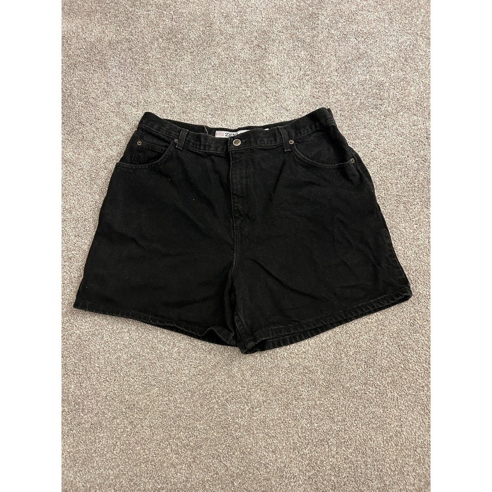 Zena Jeans Denim Shorts Womens 32 Black Excellent High Waisted Vintage 90s Style